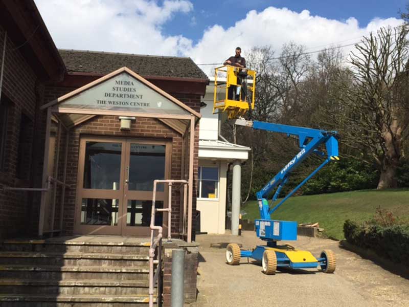 Repairing cables on millhill county high school